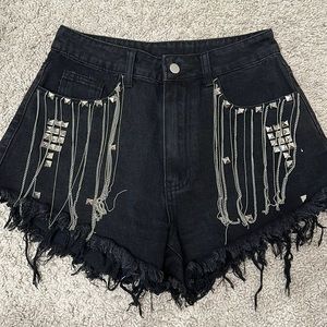black high waisted shorts